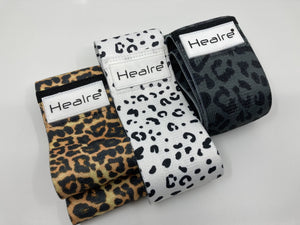 Healre exercise resistance bands in leopard print